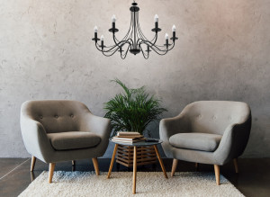 CANDELABRU RUSTIC APP648-8CP, 137X84 cm, NEGRU, DIN METAL, STIL RUSTIC, TU - Img 6