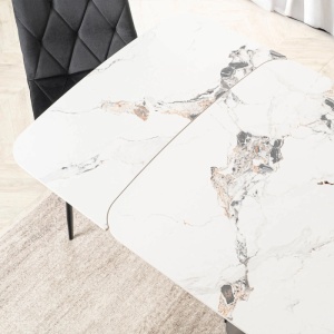 CEL MAI MIC PRET!!!MASA EXTENSIBILA 160-240CM, ARTIM MEBLE, REALIZATA DIN METAL SI CERAMICA, CULOARE MARMURA ALBA/NEGRU, STIL MODERN - Img 7