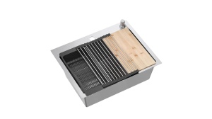 CHIUVETA BUCATARIE REA LUKE 110 WORKSTATION, CU BATERIE INCLUSA, NICHEL PERIAT, DIN INOX, CALITATE SUPERIOARA - Img 3
