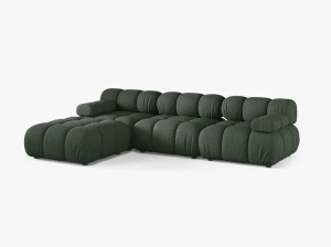 COLTAR BELLIS, CU 4 LOCURI, VERDE INCHIS, CU TAPITERIE DIN TEXTIL STRUCTURAT LIBERTY, MICADONI - Img 2