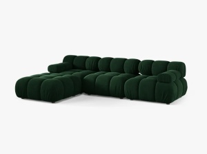 COLTAR BELLIS, CU 4 LOCURI, VERDE SMARALD, CU TAPITERIE DIN CATIFEA BLUVEL, MICADONI - Img 2