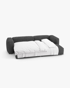 COLTAR CU 2 LOCURI, MARTINA, PE DREAPTA, 280 CM, GRI ANTRACIT, TAPITAT CU TAPITERIE DIN TEXTIL BOUCLE MONET, MICADONI - Img 4