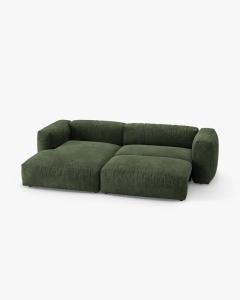 COLTAR CU 2 LOCURI, MARTINA, PE STANGA, 280 CM, VERDE, TAPITAT CU TAPITERIE DIN TEXTIL CATIFEA VOGUE, MICADONI - Img 3
