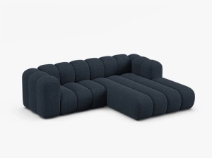 COLTAR CU 3 LOCURI LUPIN 230, PE DREAPTA, ALBASTRU MARIN, CU TAPITERIE DIN TEXTIL CHENILLE EDEN, MICADONI - Img 2