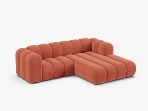 COLTAR CU 3 LOCURI LUPIN 230, PE DREAPTA, CORAI, CU TAPITERIE DIN CATIFEA VENUS, MICADONI - Img 2