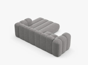 COLTAR CU 3 LOCURI LUPIN 230, PE DREAPTA, GRI DESCHIS, CU TAPITERIE DIN TEXTIL CHENILLE EDEN, MICADONI - Img 4