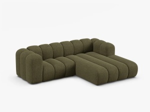 COLTAR CU 3 LOCURI LUPIN 230, PE DREAPTA, VERDE, CU TAPITERIE DIN TEXTIL CHENILLE EDEN, MICADONI - Img 2