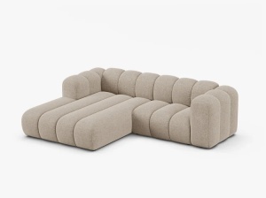COLTAR CU 3 LOCURI LUPIN 230, PE STANGA, BEJ INCHIS, CU TAPITERIE DIN TEXTIL CHENILLE EDEN, MICADONI - Img 2