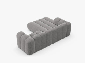 COLTAR CU 3 LOCURI LUPIN 230, PE STANGA, GRI DESCHIS, CU TAPITERIE DIN TEXTIL CHENILLE EDEN, MICADONI - Img 4