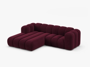 COLTAR CU 3 LOCURI LUPIN 230, PE STANGA, VISINIU, CU TAPITERIE DIN CATIFEA VENUS, MICADONI - Img 2