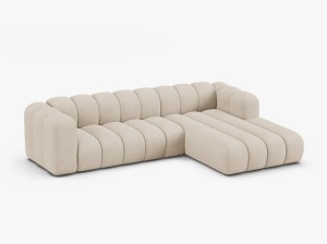 COLTAR CU 4 LOCURI LUPIN 288, PE DREAPTA, BEJ, CU TAPITERIE DIN TEXTIL BOUCLE BALOO, MICADONI - Img 2