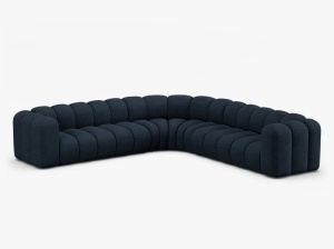 COLTAR CU 4 LOCURI LUPIN 309, ALBASTRU INCHIS, CU TAPITERIE DIN TEXTIL BOUCLE BALOO, MICADONI - Img 2