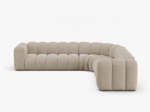 COLTAR CU 4 LOCURI LUPIN 309, BEJ INCHIS, CU TAPITERIE DIN TEXTIL CHENILLE EDEN, MICADONI