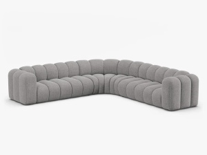 COLTAR CU 4 LOCURI LUPIN 309, GRI DESCHIS, CU TAPITERIE DIN TEXTIL CHENILLE EDEN, MICADONI - Img 2