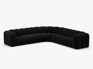 COLTAR CU 4 LOCURI LUPIN 309, NEAGRA, CU TAPITERIE DIN CATIFEA SALVADORE, MICADONI - Img 2