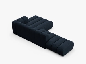 COLTAR CU 5 LOCURI LUPIN 230, PE DREAPTA, ALBASTRU INCHIS, CU TAPITERIE DIN TEXTIL BOUCLE BALOO, MICADONI - Img 4