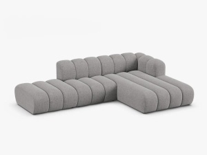 COLTAR CU 5 LOCURI LUPIN 230, PE DREAPTA, GRI DESCHIS, CU TAPITERIE DIN CHENILLE EDEN, MICADONI - Img 2