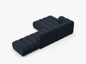 COLTAR CU 5 LOCURI LUPIN 230, PE STANGA, ALBASTRU MARIN, CU TAPITERIE DIN CHENILLE EDEN, MICADONI - Img 4