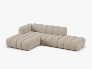 COLTAR CU 5 LOCURI LUPIN 230, PE STANGA, BEJ INCHIS, CU TAPITERIE DIN CHENILLE EDEN, MICADONI - Img 2