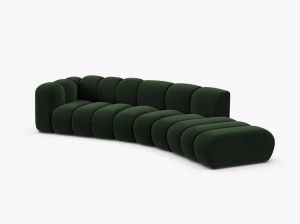 COLTAR CU 5 LOCURI, LUPIN, 335, PE DREAPTA, VERDE SMARALD, CU TAPITERIE DIN CATIFEA VENUS, MICADONI - Img 2