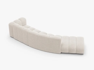 COLTAR CU 5 LOCURI, LUPIN, 335, PE STANGA, BEJ DESCHIS, CU TAPITERIE DIN TEXTIL CHENILLE EDEN, MICADONI - Img 3