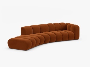 COLTAR CU 5 LOCURI, LUPIN, 335, PE STANGA, CARAMIZIU, CU TAPITERIE DIN CATIFEA SALVADOR, MICADONI - Img 2