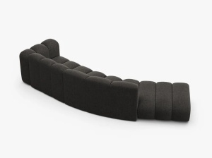 COLTAR CU 5 LOCURI, LUPIN, 335, PE STANGA, GRI INCHIS, CU TAPITERIE DIN TEXTIL CHENILLE EDEN, MICADONI - Img 3
