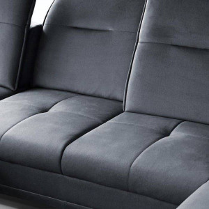 COLTAR EXTENSIBIL DEOSEBIT, BRUNO U 364CM, DIN TEXTIL FOARTE FIN DE CULOARE GRI, CONFORT SPORIT - Img 7