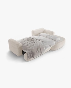 COLTAR EXTENSIBIL ELLA, PE DREAPTA, BEJ DESCHIS, 271X174 CM, TAPITAT CU TAPITERIE DIN TEXTIL BOUCLE CORAL, MICADONI - Img 5