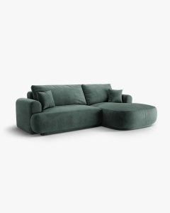 COLTAR EXTENSIBIL ELLA, PE DREAPTA, PETROL INCHIS, 271X174 CM, TAPITAT CU TAPITERIE DIN TEXTIL CATIFEA VOGUE, MICADONI - Img 2