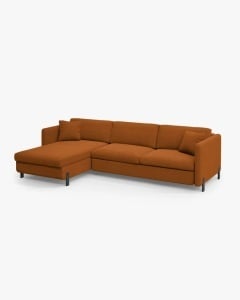 COLTAR EXTENSIBIL GLORIA, CARAMIZIU, PE STANGA, 266 CM, TAPITAT CU TAPITERIE DIN TEXTIL STRUCTURAT BJORN, MICADONI - Img 4