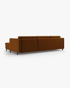 COLTAR EXTENSIBIL GLORIA, MARO, PE STANGA, 266 CM, TAPITAT CU TAPITERIE DIN TEXTIL CATIFEA SALVADOR, MICADONI - Img 5