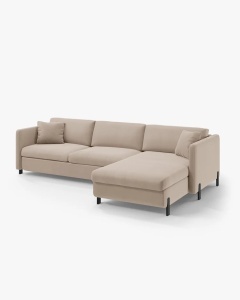 COLTAR EXTENSIBIL GLORIA, PE DREAPTA, BEJ, 170X286 CM, TAPITAT CU TAPITERIE DIN TEXTIL CATIFEA SALVADOR, MICADONI - Img 5