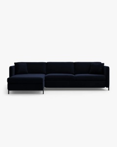 COLTAR EXTENSIBIL GLORIA, PE STANGA, ALBASTRU ROYAL, 170X286 CM, TAPITAT CU TAPITERIE DIN TEXTIL CATIFEA SALVADOR, MICADONI