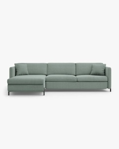 COLTAR EXTENSIBIL GLORIA, PE STANGA, MENTA, 170X286 CM, TAPITAT CU TAPITERIE DIN TEXTIL STRUCTURAT BJORN, MICADONI