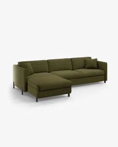 COLTAR EXTENSIBIL GLORIA, VERDE, PE STANGA, 266 CM, TAPITAT CU TAPITERIE DIN TEXTIL STRUCTURAT BJORN, MICADONI - Img 6