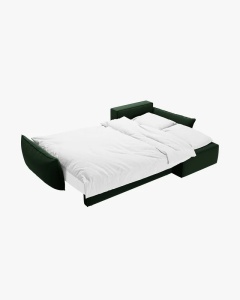 COLTAR EXTENSIBIL KAELLE, 252 CM, PE DREAPTA, VERDE SMARALD, CU TAPITERIE DIN TEXTIL CATIFEA BLUVEL, MICADONI - Img 2