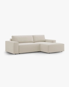 COLTAR EXTENSIBIL, PE DREAPTA, JODIE, 246X151 CM, BEJ INCHIS, TAPITAT CU TAPITERIE DIN TEXTIL CATIFEA BLUVEL, MICADONI - Img 3