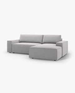 COLTAR EXTENSIBIL, PE DREAPTA, JODIE, 246X151 CM, GRI DESCHIS, TAPITAT CU TAPITERIE DIN TEXTIL STRUCTURAT MEGAN, MICADONI - Img 6