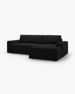 COLTAR EXTENSIBIL, PE DREAPTA, JODIE, 246X151 CM, NEGRU, TAPITAT CU TAPITERIE DIN TEXTIL BOUCLE BALOO, MICADONI - Img 6