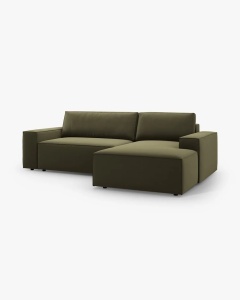 COLTAR EXTENSIBIL, PE DREAPTA, JODIE, 246X151 CM, VERDE, TAPITAT CU TAPITERIE DIN TEXTIL CATIFEA BLUVEL, MICADONI - Img 6