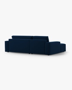 COLTAR EXTENSIBIL, PE STANGA, JODIE, 246X151 CM, ALBASTRU ROYAL, TAPITAT CU TAPITERIE DIN TEXTIL CATIFEA BLUVEL, MICADONI - Img 4