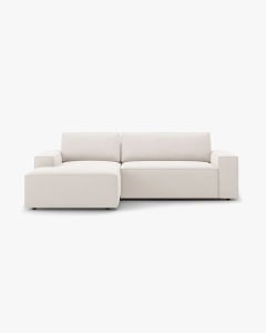 COLTAR EXTENSIBIL, PE STANGA, JODIE, 246X151 CM, BEJ DESCHIS, TAPITAT CU TAPITERIE DIN TEXTIL STRUCTURAT MEGAN, MICADONI