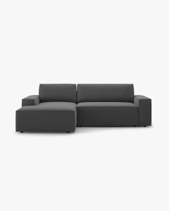 COLTAR EXTENSIBIL, PE STANGA, JODIE, 246X151 CM, GRI, TAPITAT CU TAPITERIE DIN TEXTIL CATIFEA BLUVEL, MICADONI