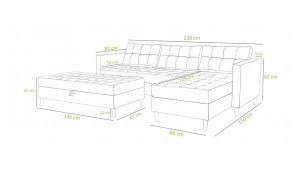 COLTAR EXTENSIBIL ROXY VELVA 6 TAPITERIE DIN STOFA STIL SCANDINAV - Img 4