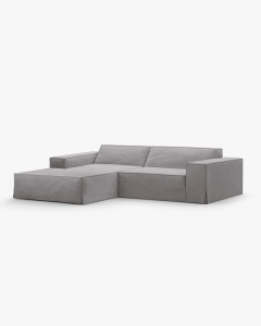 COLTAR JODIE PE STANGA, 224X162 CM, GRI CALD, TAPITAT CU TAPITERIE DIN TEXTIL STRUCTURAT LINS, MICADONI - Img 2