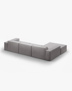 COLTAR JODIE, PE STANGA, 284X162 CM, GRI CALD, TAPITAT CU TAPITERIE DIN TEXTIL STRUCTURAT LINS, MICADONI - Img 3