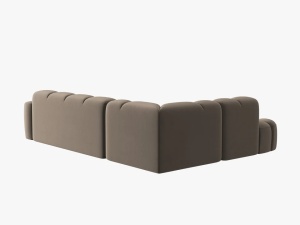 COLTAR LISA, STANGA, 5 LOCURI, 293 CM, MARO DESCHIS, TAPITERIE DIN CATIFEA, DESIGN DEOSEBIT - Img 4