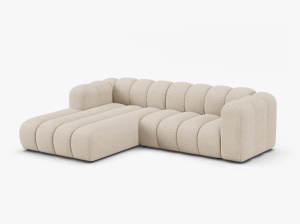 COLTAR LUPIN 260, PE STANGA, BEJ, CU TAPITERIE DIN TEXTIL BOUCLE BALOO, MICADONI - Img 2
