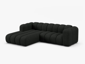 COLTAR LUPIN 260, PE STANGA, NEGRU, CU TAPITERIE DIN TEXTIL BOUCLE BALOO, MICADONI - Img 2